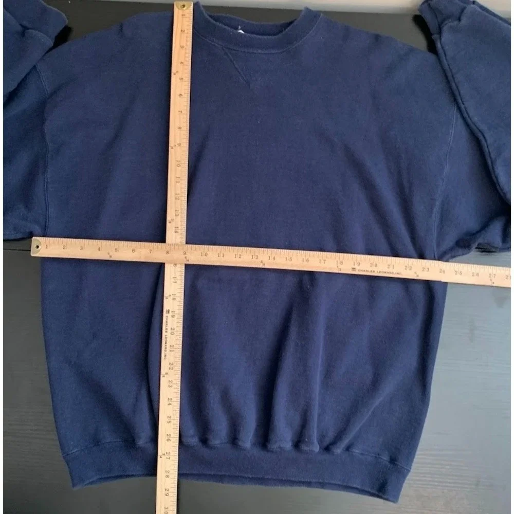 Vintage Tultex Crewneck Sweatshirt‎ Blank Navy Blue Men's XL Made in USA